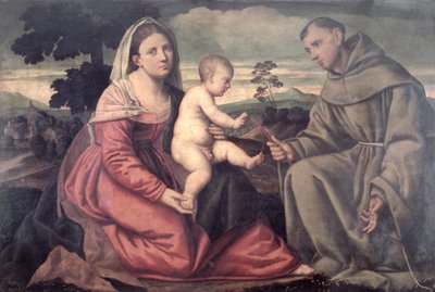 Madonna and Child with St. Francis by Bernardino Licinio
